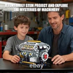 USB-Powered V8 Engine Model Kit for Enthusiasts Perfect Gift for Ages 14+