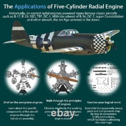US Stock Electric Engine Five Cylinders Radial Building Kits Simulation Model