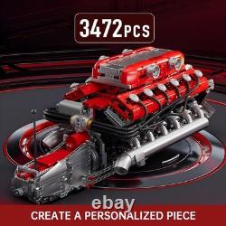 V12 Engine Building Sets, V8 Model Engine Kit for Adults, Engine Scale Model wit