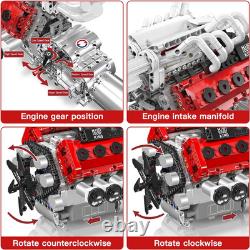 V12 Engine Model Kit 1366 Pcs DIY Building Set for Adults 14+ STEM Toy