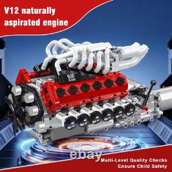 V12 Engine Model Kit 1366 Pcs DIY Building Set for Adults 14+ STEM Toy