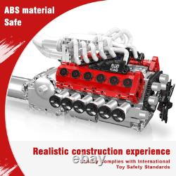 V12 Engine Model Kit 1366 Pcs DIY Building Set for Adults 14+ STEM Toy