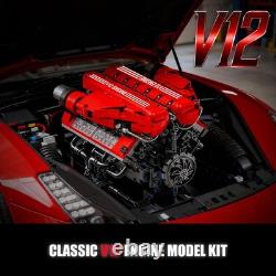 V12 Engine Model Kit, 1607 Pieces, USB Motor, 14+ That Runs, 12-Cylinder Sports