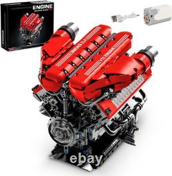 V12 Engine Model Kit That Runs, 12-Cylinder Sports Car Engine Building Set with