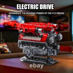V12 Engine Model Kit That Runs, 12-Cylinder Sports Car Engine Building Set with