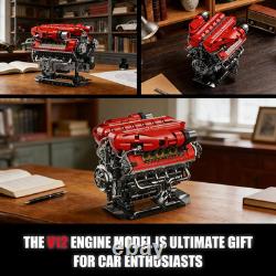 V12 Engine Model Kit That Runs, 12-Cylinder Sports Car Engine Building Set with