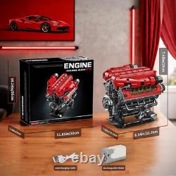 V12 Engine Model Kit That Runs, 12-Cylinder Sports Car Engine Building Set with