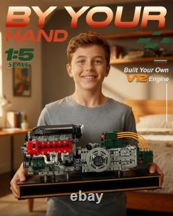 V12 Engine Model Kit That Runs, MOC Build Your Own Engineering Building Kit with