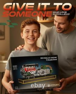 V12 Engine Model Kit That Runs, MOC Build Your Own Engineering Building Kit with