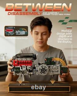 V12 Engine Model Kit That Runs, Mechanical Building Set with Battery Box & Motor V12 Engine Model Kit That Runs, Mechanical Building Set with Battery Box & Motor