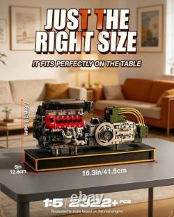 V12 Engine Model Kit That Runs, Mechanical Building Set with Battery Box & Motor