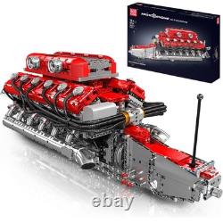 V12 Engine Model Kit That Runs Motorized Mini Engines Building Blocks Set w