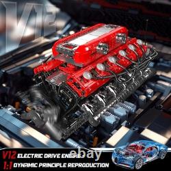 V12 Engine Model Kit That Runs Motorized Mini Engines Building Blocks Set w
