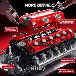 V12 Engine Model Kit That Runs Motorized Mini Engines Building Blocks Set w