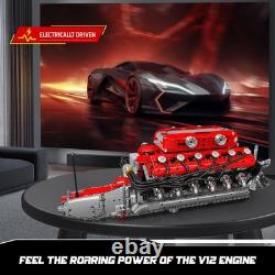 V12 Engine Model Kit That Runs Motorized Mini Engines Building Blocks Set w