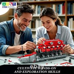 V12 Engine Model Kit That Runs Motorized Mini Engines Building Blocks Set w