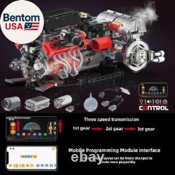 V12 Engine Model Kit That Runs Visible MOC Physical Science Car Engine Project