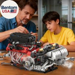 V12 Engine Model Kit That Runs Visible MOC Physical Science Car Engine Project