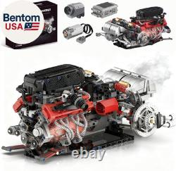V12 Engine Model Kit That Runs Visible MOC Physical Science Car Engine Project
