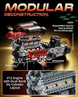 V12 Engine Model Kit that Runs, Build Your Own Mechanical Building Set with