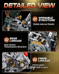 V12 Engine Model Kit that Runs, Build Your Own Mechanical Building Set with