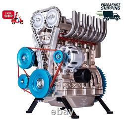 V4 4-Cylinder Stirling Engine Motor Car DIY Model Kit Educational Toy Gift Xmas