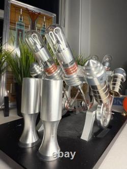 V4 Hot Air Stirling Engine Motor Model Kit 4 Cylinder with Electricity