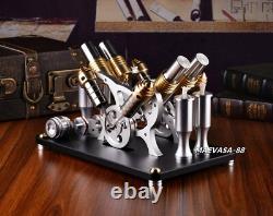 V4 Stirling Engine Model Electricity Generator 4 Cylinder Collection Toy Gifts
