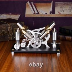 V4 Stirling Engine Model Electricity Generator 4 Cylinder Collection Toy Gifts