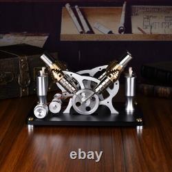 V4 Stirling Engine Model Electricity Generator 4 Cylinder Collection Toy Gifts