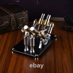 V4 Stirling Engine Model Electricity Generator 4 Cylinder Collection Toy Gifts