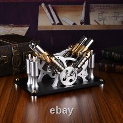 V4 Stirling Engine Model Electricity Generator 4 Cylinder Collection Toy Gifts