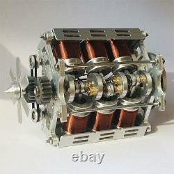 V6 Electromagnetic Motor Engine Model with Hexagon Fan 1/10 Model Car Teaching