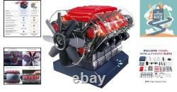 V8 Combustion Engine Model Kit with Working Motor, 270 Parts