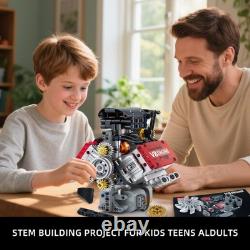 V8 Engine Building Set, V8 Engine Model kit That Run, Build Your Own STEM Mini
