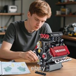 V8 Engine Building Set, V8 Engine Model kit That Run, Build Your Own STEM Mini