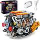 V8 Engine Kits That Works Building Sets, Car Engine Model Kit With Motor And Lig