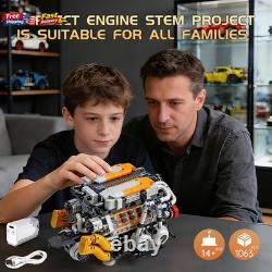 V8 Engine Kits That Works Building Sets, Car Engine Model Kit with Motor and Lig V8 Engine Kits That Works Building Sets, Car Engine Model Kit with Motor and Lig