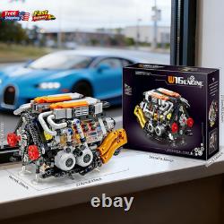 V8 Engine Kits That Works Building Sets, Car Engine Model Kit with Motor and Lig