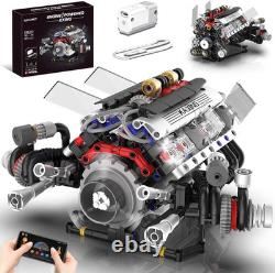 V8 Engine Kits That Works Building Sets, Car Engine Model Kit with Motor and Ligh