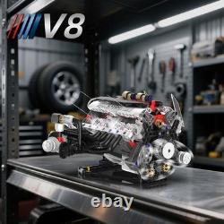 V8 Engine Kits That Works Building Sets, Car Engine Model Kit with Motor and Ligh