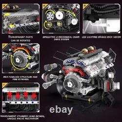 V8 Engine Kits That Works Building Sets, Car Engine Model Kit with Motor and Ligh
