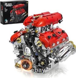 V8 Engine Model Kit Build Visible Car Motor STEM Mechanical Blocks