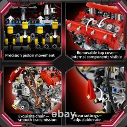 V8 Engine Model Kit Build Visible Car Motor STEM Mechanical Blocks
