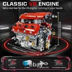 V8 Engine Model Kit Build Visible Car Motor STEM Mechanical Blocks