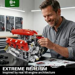 V8 Engine Model Kit, Build Your Own Visible Car Motor, Advanced STEM