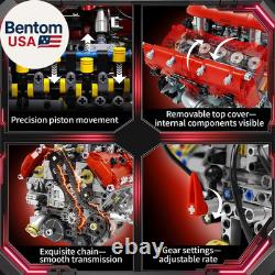 V8 Engine Model Kit, Build Your Own Visible Car Motor, Advanced STEM Mechanical