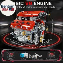 V8 Engine Model Kit, Build Your Own Visible Car Motor, Advanced STEM Mechanical