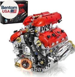 V8 Engine Model Kit, Build Your Own Visible Car Motor, Advanced STEM Mechanical