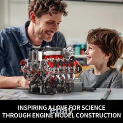 V8 Engine Model Kit Buildable Super Car Engine STEM Toy for Adults, 2718 Piece